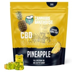 Cannabis Bakehouse CBD Gummi Bears — ananāsi, 22 gab. x 4 mg CBD, 30 g