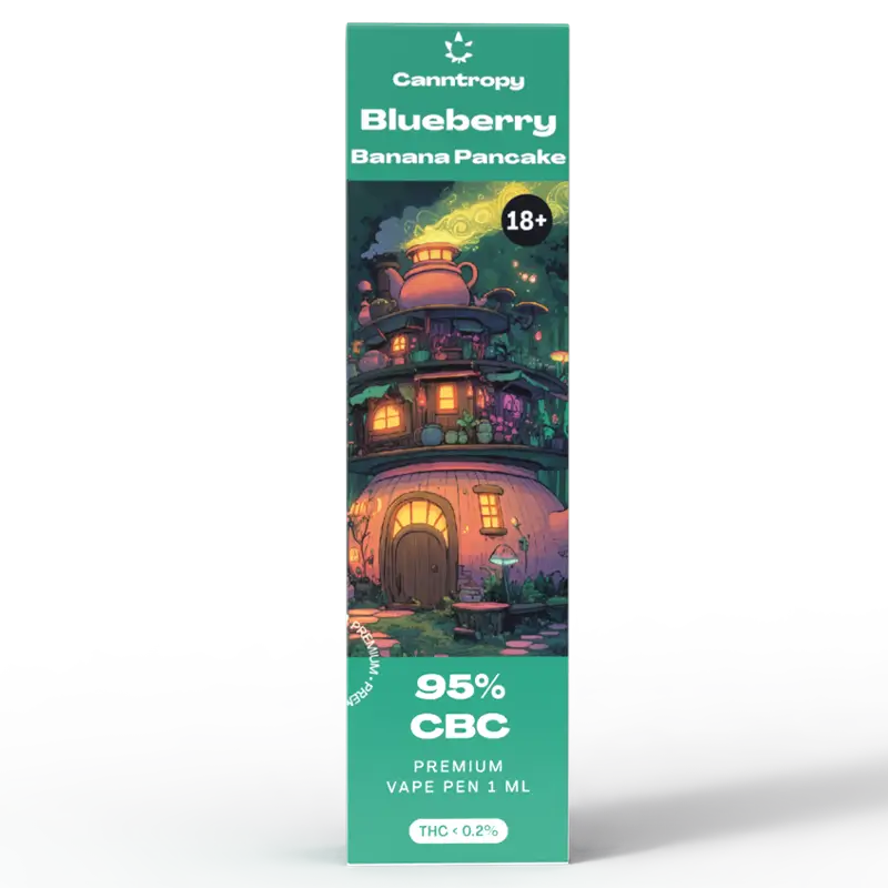Canntropy CBC Vape Pen Blueberry Banana Pancake, 1ml, 95 % CBC - Display Box 10 pcs