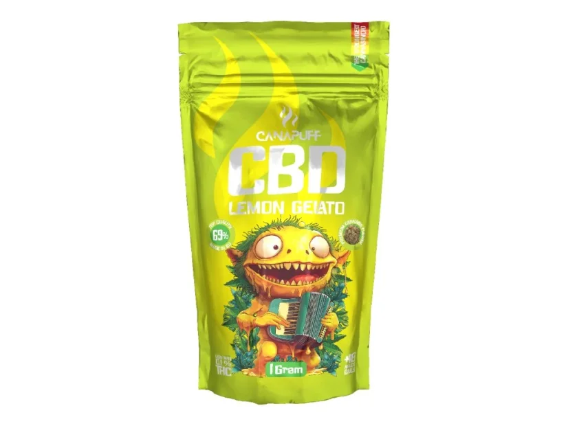 CanaPuff CBD ziedu citrona želeja, CBD 69%, 1 g - 5 g