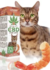 Euphoria CBD kanapių aliejus katėms 3%, 300mg, 10ml - krevečių skonio