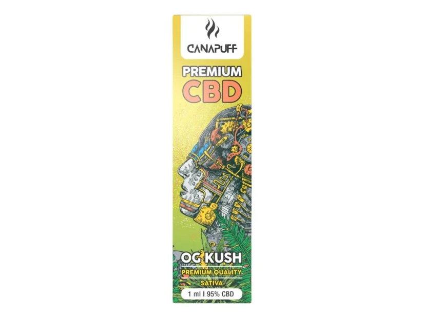 og kush disposable vape pen CanaPuff CBD KUSH, CBD 95 %, 1 ml FLAVOR:SAPPHIRE Scary Berry Lost Mary elyxr dream lotus