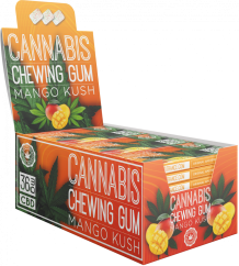 Kaņepju mango košļājamā gumija (36 mg CBD) – displeja konteiners (24 kastes), 408 g
