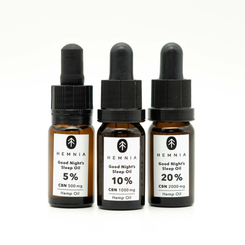 Hemnia Good Night's Sleep kaņepju eļļa 5%, 500 mg CBN, 250 mg CBD, 10 ml