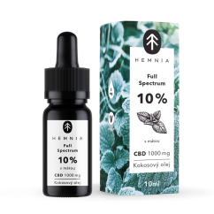 Hemnia Full-Spectrum CBD MCT Coconut Oil 10%, 1000mg, Mint, 10 ml