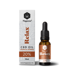 Happease Relax CBD eļļa Tropical Sunrise, 20% CBD, 2000 mg, 10 ml
