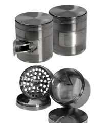 Pelēks smalcinātājs ar atveri, 4 daļas, 64 mm