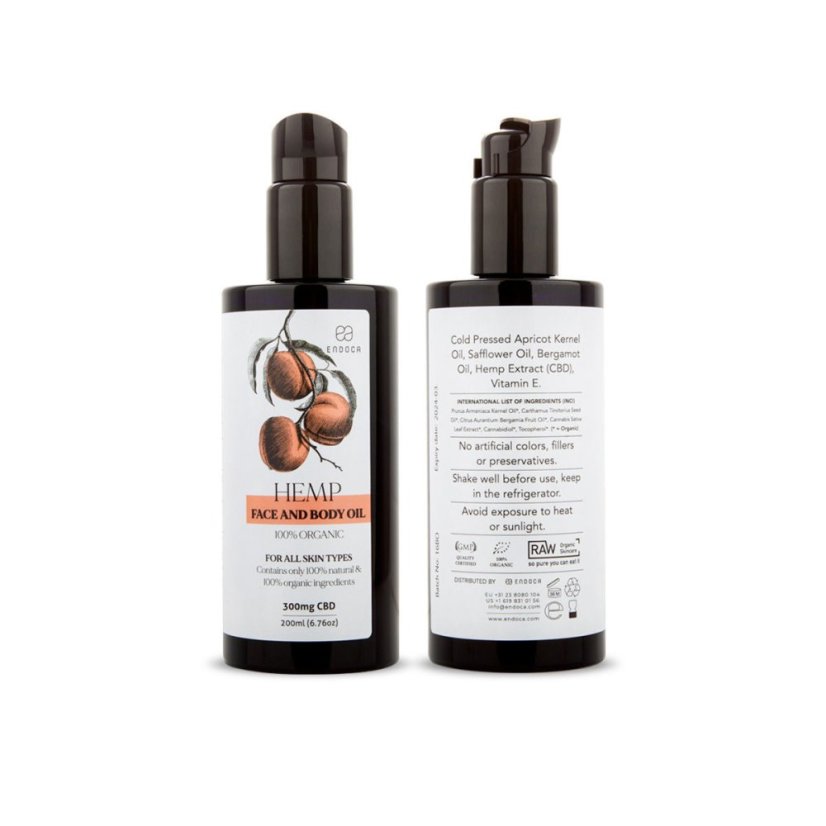 Endoca Sejas un ķermeņa eļļa 300 mg CBD, 200 ml