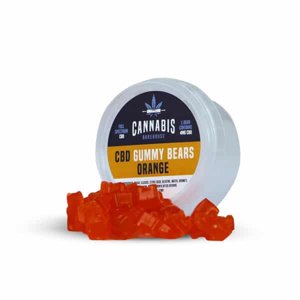 Cannabis Bakehouse CBD Gummi Bears — oranžs, 22 gab. x 4 mg CBD, 30 g
