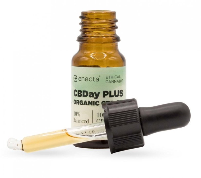 Enecta CBDay Plus Organic Hemp Extract CBD oil 10%, 1000 mg, 10 ml