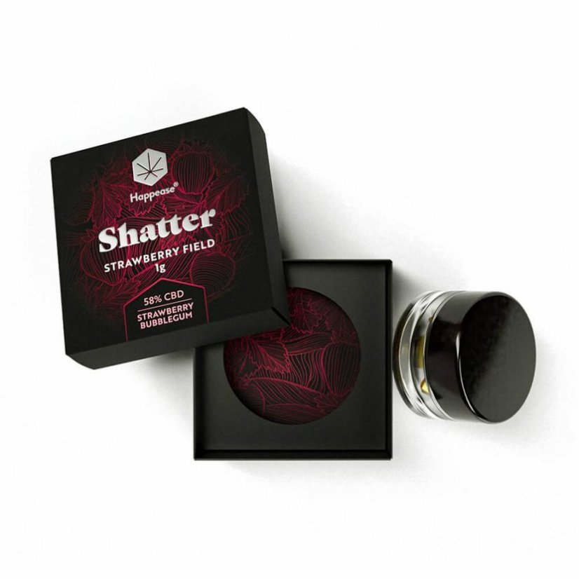 Happease - Ekstrakts Strawberry Field Shatter 58% CBD, 1 g