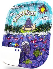 Best Buds Kabut Ungu Nampan Gulung Logam Kecil dengan Kartu Penggiling Magnetik
