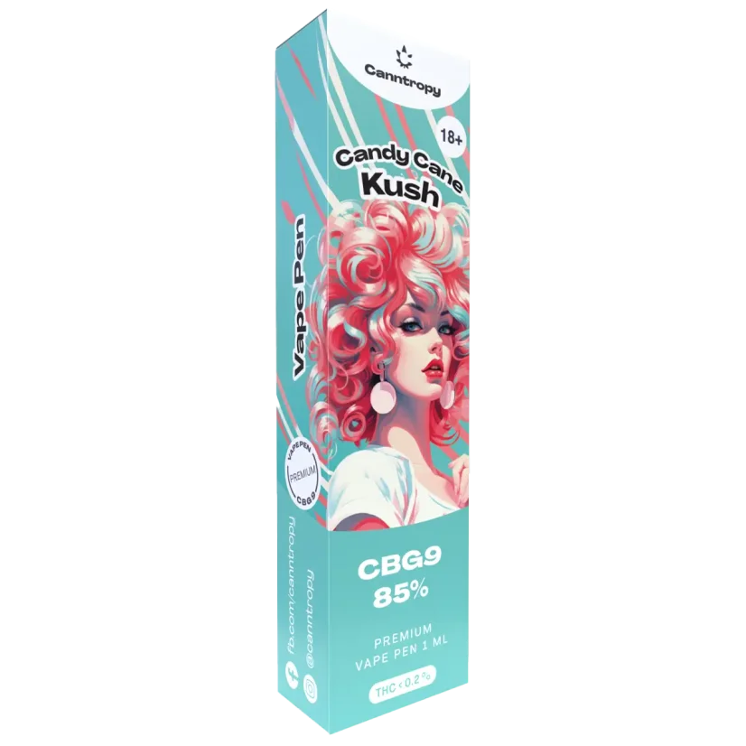 Canntropy CBG9 Penna per svapo monouso Candy Cane Kush, CBG9 85% qualità, 1 ml
