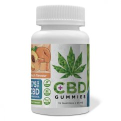 Euphoria CBD Gummies persiku garšas, 375 mg CBD, 15 gab. x 25 mg, 45 g