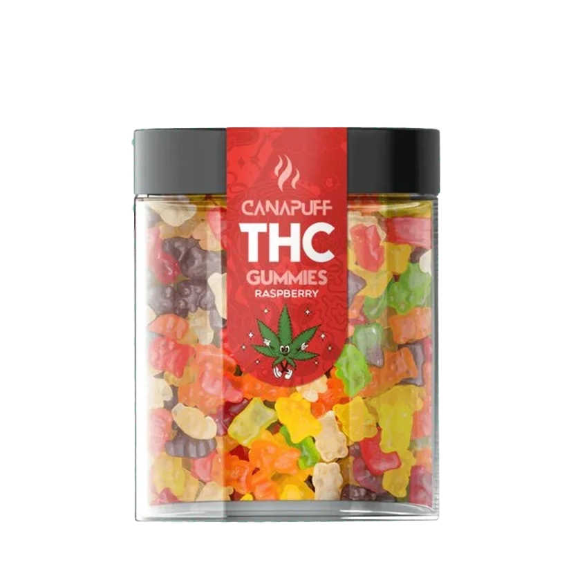 CanaPuff THC+ Gummies Raspberry, THC mazāk par 0%, 10 - 50 gab.