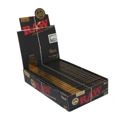 RAW Black Classic 1¼ Rolling Papers - natural unrefined rolling paper, 50 sheets/pack, 24 packs/Display Box