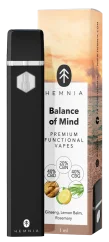 Hemnia Premium Functional Vape Pen Balance of Mind - 40 % CBD, 40 % CBG, 20 % CBN, ginseng, lemon balm, rosemary, 1 ml