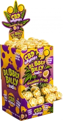 Bubbly Billy Buds 10 mg CBD Passion Fruit Lollies with Bubblegum Inside – Display Container (100 Lollies), 1800 g