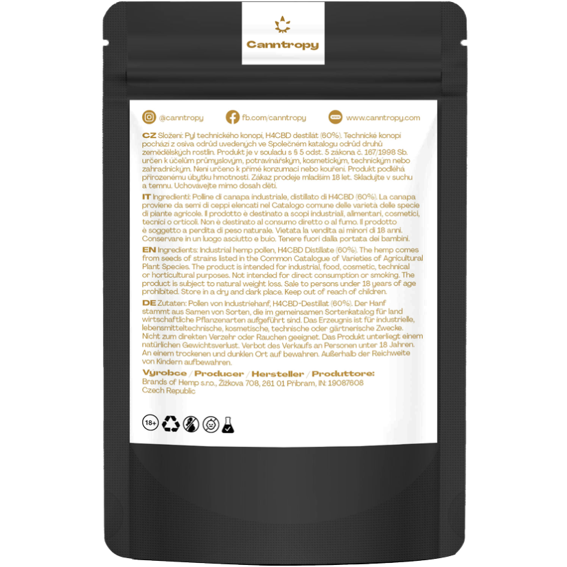 Canntropy H4CBD Hash 60 %, 1 g - 100 g