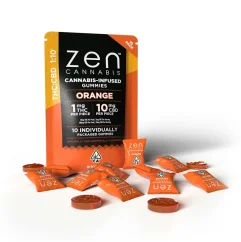 Zen CBD THC+ Gummies - Orange, 10 pcs, 110 mg, 60 g