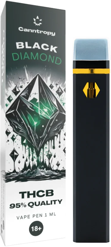 Canntropy THCB vienreizējās lietošanas Vape Pen Black Diamond, THCB kvalitāte 95 %, 1 ml