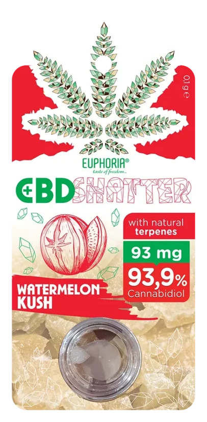 Euphoria Shatter Watermelon Kush (93 mg līdz 465 mg CBD)