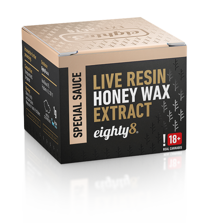Eighty8 CBD Live Resin Honey Wax Extract, 65 % CBD, 1 G