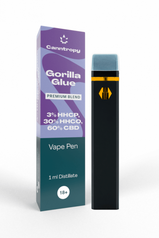 Canntropy HHC-P-O Blend Vape Pen Gorilla Glue, HHC-P 3 %, HHC-O 30 %, CBD  60 %, 1 ml