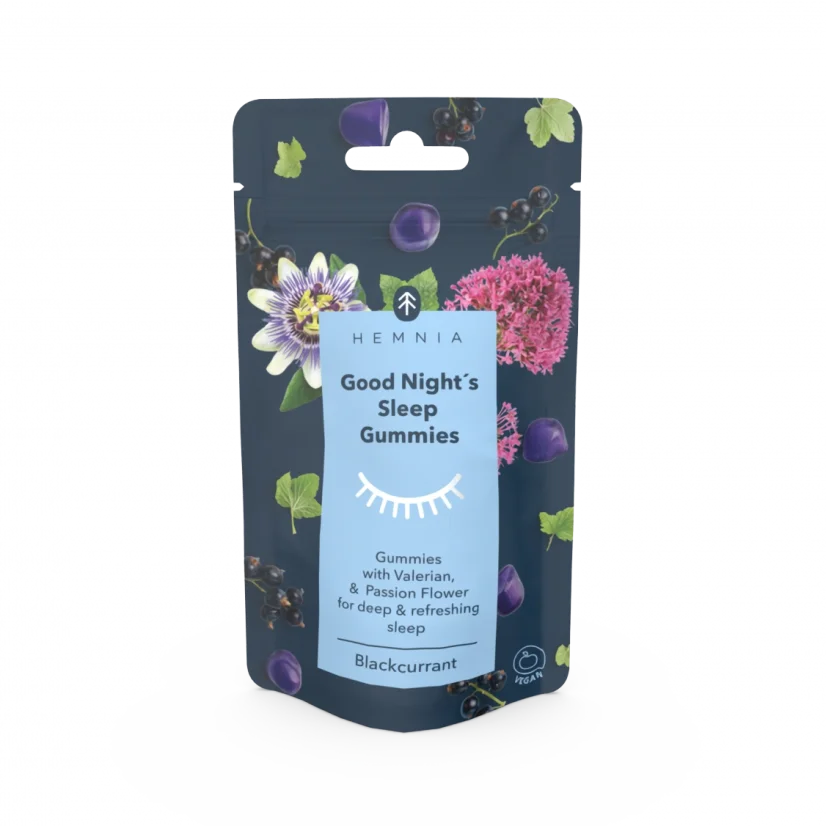 Hemnia Labi Night's Sleep Gummies Upenes ar baldriānu un pasifloru, 30 gab.