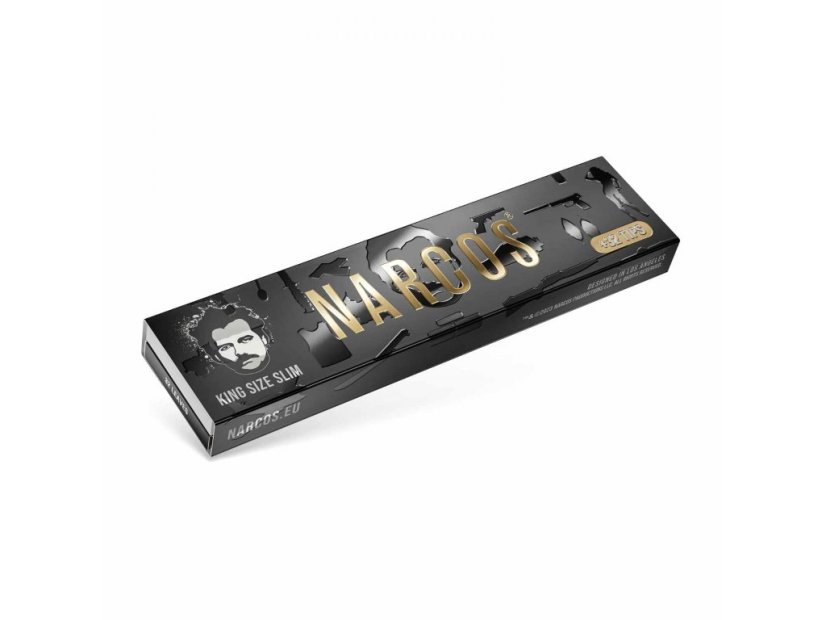 Narcos Limited Edition King Size Slim Rolling Papers + Tips, Display box 24 pcs