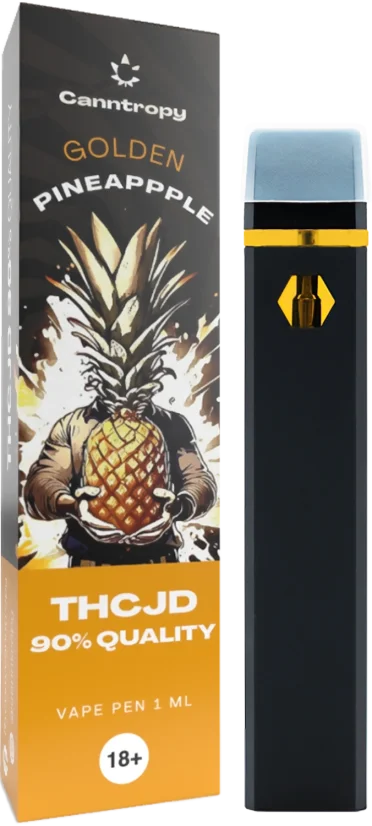 Canntropy THCJD vienreizējās lietošanas vape pildspalva Golden Pineapple, THCJD kvalitāte 90 %, 1 ml