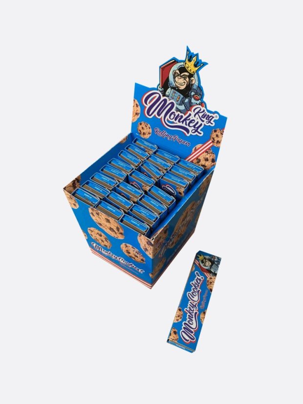 Monkey King Cookies Smell Unbleached Rolling Papers with Tips (Smell of cookies) (24pcs/display)