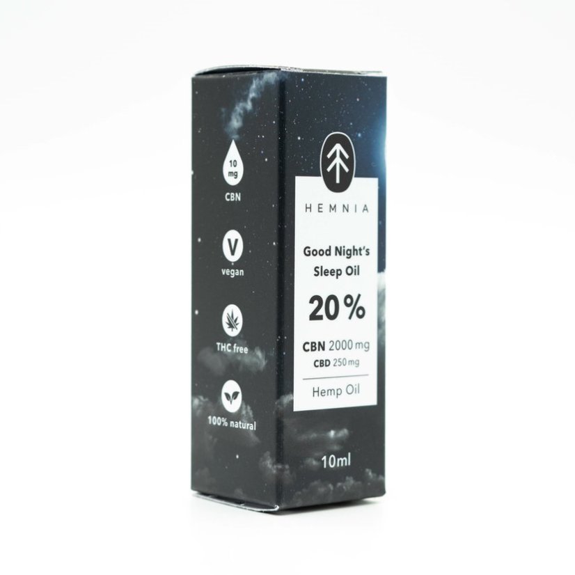 Hemnia Good Night´s Sleep Kaņepju eļļa 20%, 2000 mg CBN, 250 mg CBD, 10 ml