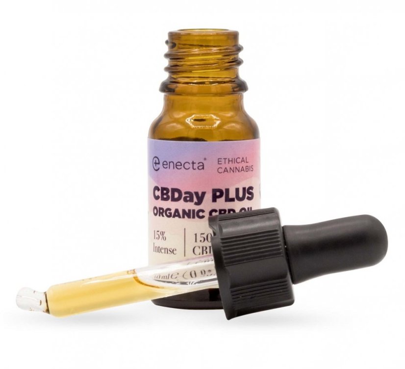 Enecta CBDay Plus Organic Hemp Extract CBD oil 15%, 1500 mg, 10 ml