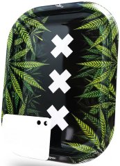 Best Buds XXX Amsterdam Lítill málmvalsbakki með segulkvörnspjaldi