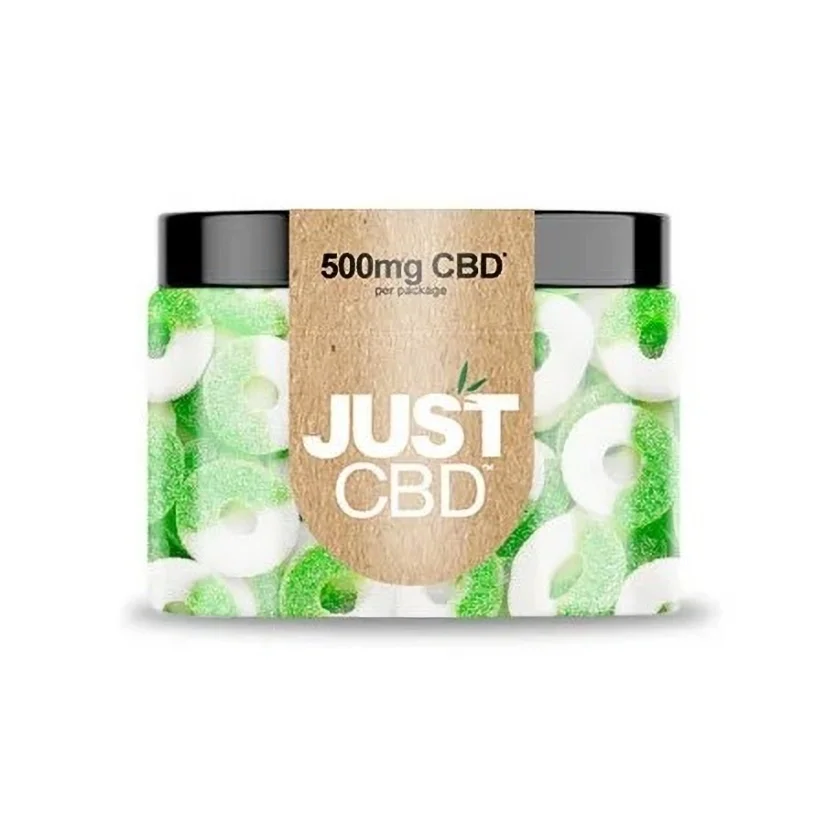JustCBD Gummies ābolu gredzeni 250 mg - 3000 mg CBD