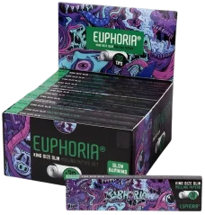 Euphoria King Size Slim Psychedelic Rolling Papers + Filters - Box of 24 pcs
