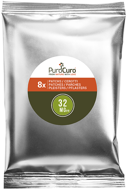 PuroCuro 32 mg Hemp CBD Formula plāksteri, 32 gab., 1024 mg kaņepju formulas
