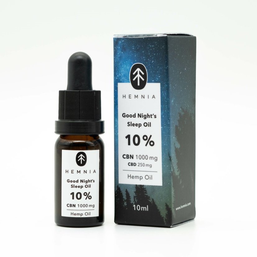 Hemnia Good Night´s Sleep Kaņepju eļļa 10%, 1000 mg CBN, 250 mg CBD, 10 ml
