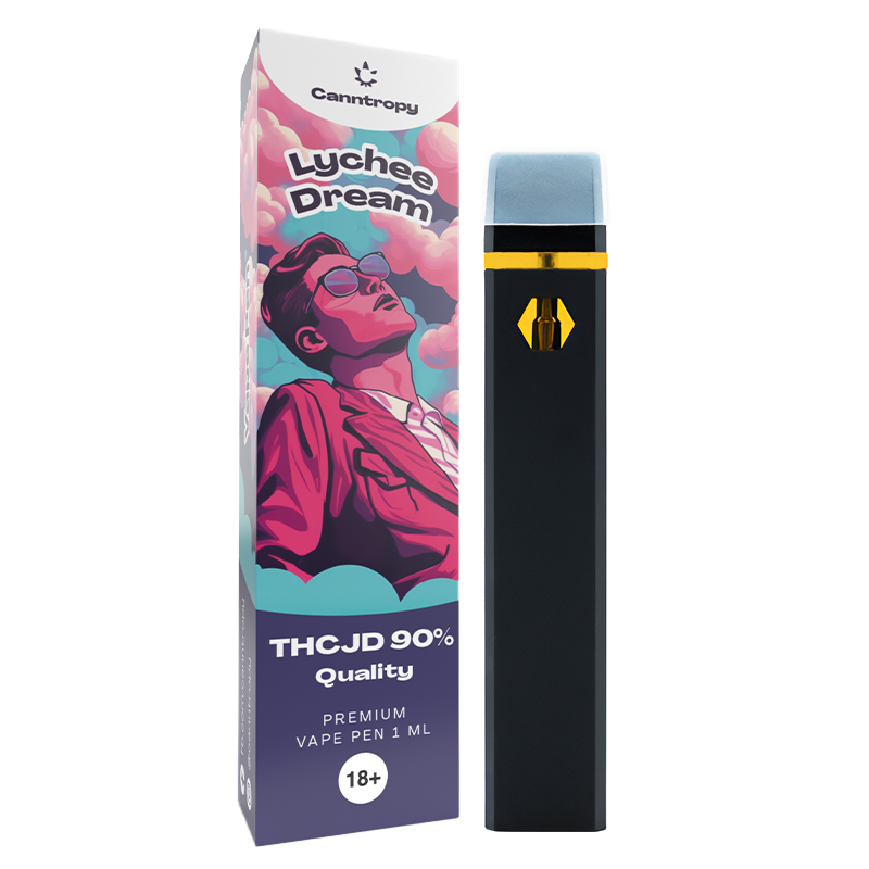 Canntropy THCJD Vape Pen Lychee Dream, THCJD 90% kvalitāte, 1 ml