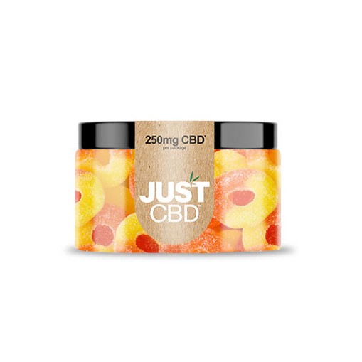 JustCBD Gummies Peach Rings 250 mg - 750 mg CBD