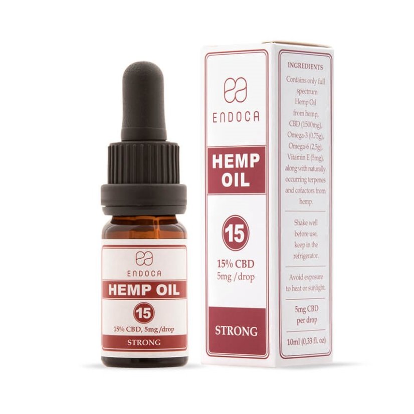 Endoca kaņepju eļļa 1500 mg CBD (15%), 10 ml