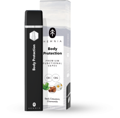 Hemnia Premium Functional CBC and CBG Vape Pen Body Protection - 20 % CBC, 75 % CBG, Basil, Cinnamon, Chamomile, 1ml