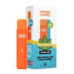 Orange County CBD Pod Vape Pen Lemonade, 1 ml - Display box 10 pcs