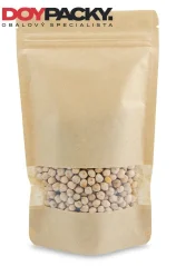 DOYPACK ZIP / Kraft papir z okencem - 100 kosov x 100ml, 250ml, 500ml