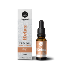 Happease Relax CBD eļļa Tropical Sunrise, 5% CBD, 500 mg, 10 ml