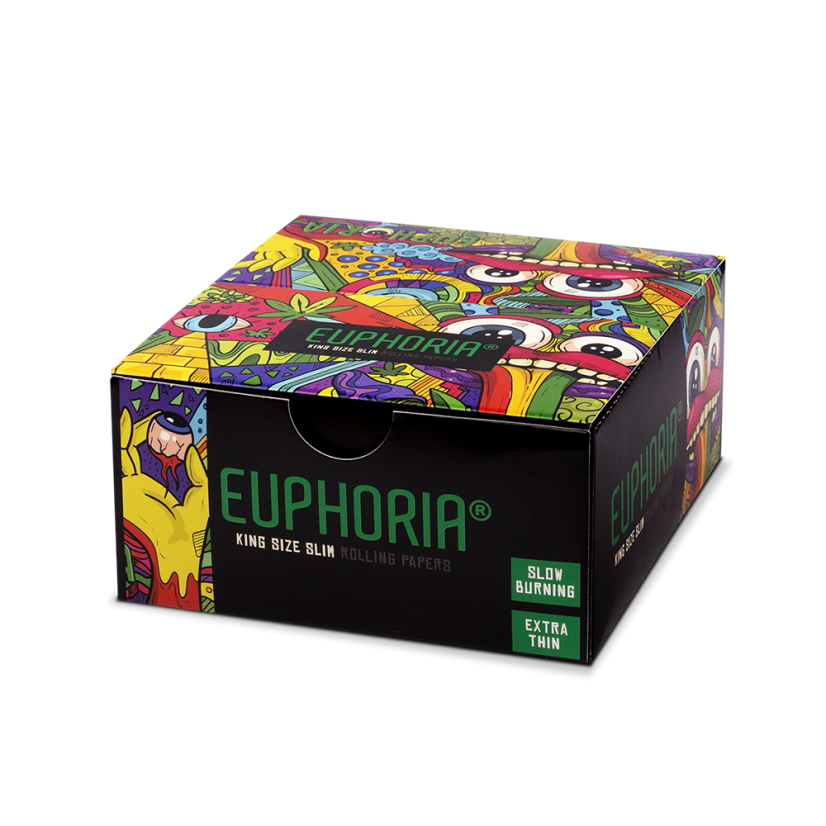 Euphoria Вибрант Роллинг Паперс Кингсизе Слим - Дисплаи Бок са 50 паковања