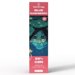 Canntropy CBN Vape Pen Blue Raspberry, 1ml, 95% CBN — displeja kaste 10 gab.
