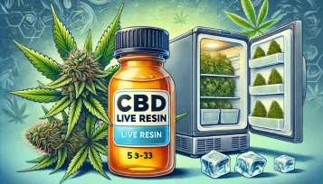 CBD live resin, som er lavet af friske, lynfrosne cannabisblomster.