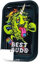 Best Buds LSD Nampan Gulung Logam Besar dengan Kartu Penggiling Magnetik