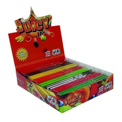 Juicy Jay's Kingsize aromatizētas rullējamās papīra loksnes Mix-N-Roll — 8 garšas, 32 loksnes/iepakojumā, 24 iepakojumi/reklāmas kastē